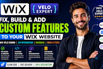 fix build custom feature to wix website wix velo coding API database wix expert