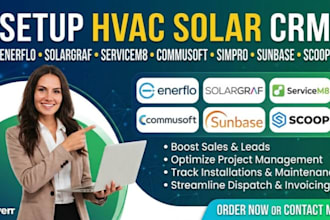 setup hvac solar crm enerflo solargraf servicem8 commusoft simpro sunbase scoop