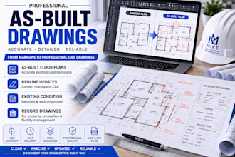 create accurate as built drawings from site markups, pdfs, or existing plans