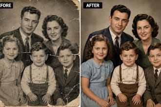 restore old photos, repair damaged pictures and colorize