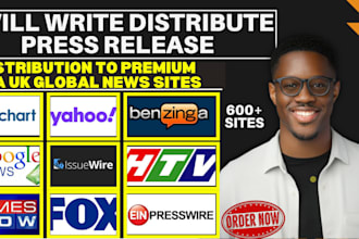 write distribute press release distribution to premium USA UK global news sites