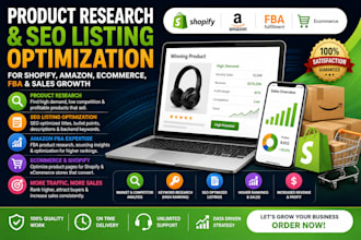write product research descriptions for shopify amazon ecommerce, SEO listing