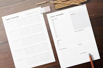 design a professional digital productivity planner, daily planner, weekly planne