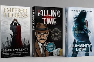 design scifi book cover, mystery book cover, true crime action book cover on KDP
