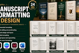 do manuscript formatting, book editing formatting, journal ebook design