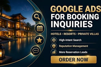 setup boutique hotel marketing ads resort hotel ads private villa google ads