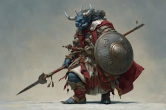 draw a fantasy character for dnd, pathfinder, etc
