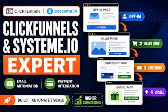 build sales funnel, landing pages, website, as a clickfunnel developments expert