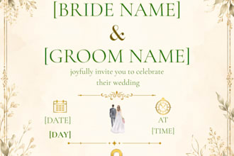 create elegant editable wedding invitation templates