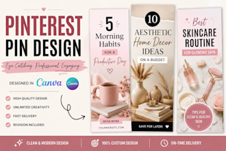 design professional pinterest pins and social media posts
