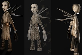 create low poly creepy ps1 psx ps2 n64 retro horror characters monster for game