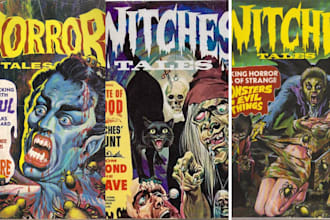 do halloween retro comic book cover horror movie poster gothic vintage comic art