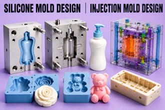 3d silicone mold plastic injection mold product design cad design for 3dprinting