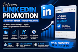 promote shoutout share your linkedln content with 2m USA UK ca audience