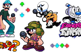 do friday funkin game fnf mod oc fnf art animation sprite sheet