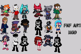 do friday funkin game fnf mod oc sprite sheet for fnf art animation