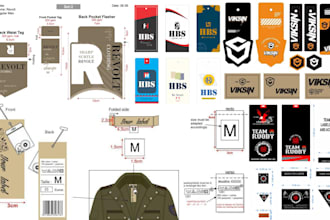 design custom neck label, clothing label, hangtag, clothing tag and price tag