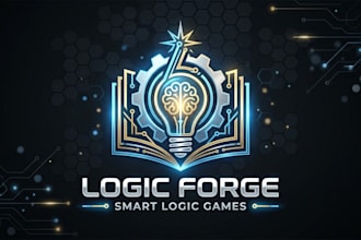 design a smart logic game logo for your gaming brand