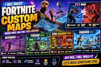 create fortnite map, deathrun map, 1v1, tycoon, steal brainrot map, parkour map