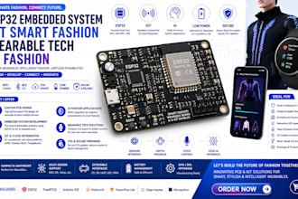 design pcb esp32, embedded system, iot, smart fashion, wearable tech, ai fashion