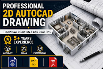 create professional 2d autocad drawings
