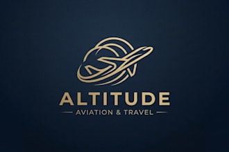 design a modern plane logo for aviation and travel brand