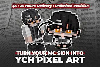 turn your minecraft skin into ych pixel art