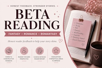 beta read your fantasy or romantasy novel