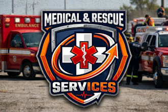 design a bold emergency logo for medical and rescue services