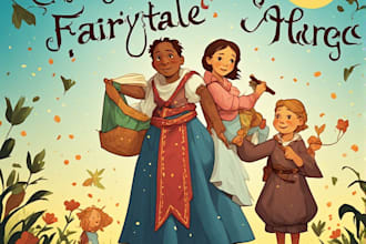 create illustrated fairytale book cover