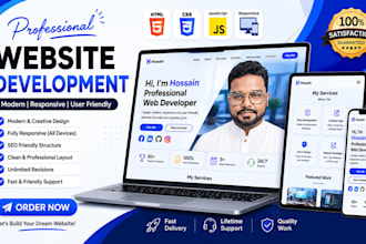 develop a modern responsive website with HTML CSS javascript