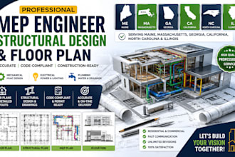 design mep engineer plan structural design floor plan in maryland, maine, texas