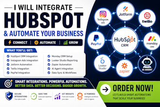 integrate hubspot instagram ads jotform twilo paypal looker studio zapier ai