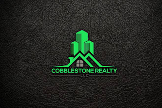 design modern 3d real estate property construction logo