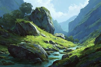 make environment concept art of scene, game, anime