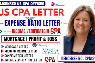 30 minute expense ratio letter, mortgage letter financial audit, proof of income