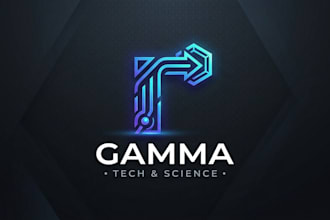 design a modern gamma logo for tech and science brand