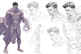 draw superhero character illustration