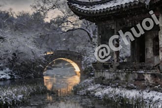 design custom chinese mixed media collage art