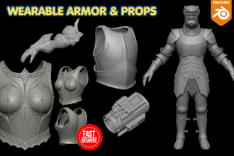 create custom 3d printable cosplay armor helmets wearable props 3d mask stl file