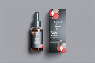 design professional bottle and box packaging with 3d mockup