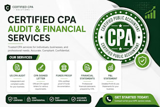 us CPA audit financial, sign CPA letter, funds proof, financial statement pnl