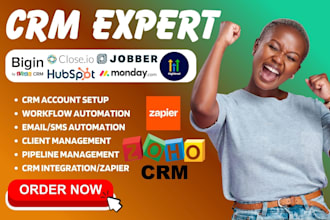 zoho fsm close io jobber zapier automation monday crm gohighlevel funnel expert
