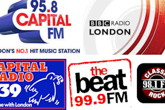 offer premium song airplay and promote on london radio stations