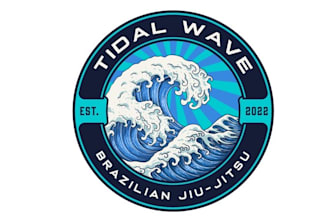 design tidal wave brazilian jiu jitsu school logo