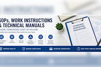 create professional sops work instructions and technical manuals