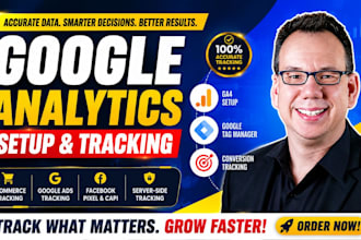 setup google analytics 4 ga4, GTM, conversion and ecommerce tracking