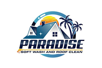 make sharp logo for soft power wash business near beaches