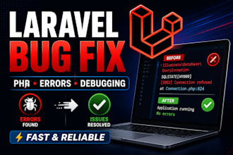 fix laravel PHP bugs, errors and issues