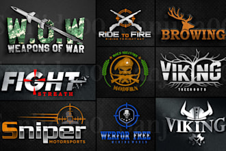 design a powerful and professional machine gun logo